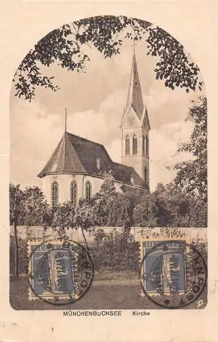Schweiz 1927 Münchenbuchsee Kirche Vintage Postkarte