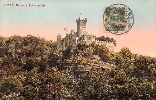 Schweiz 1927 Schloss Baden Schartenfels alte Postkarte