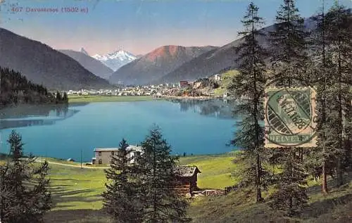 Schweiz 1927 Davosersee Vintage Postkarte