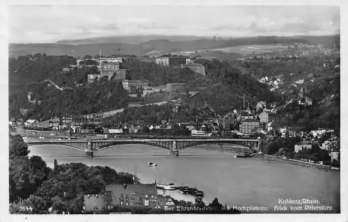 L318 Deutschland Koblenz Rh Ehrenbreitstein Hochplateau Ansicht fr Rittersturz AK