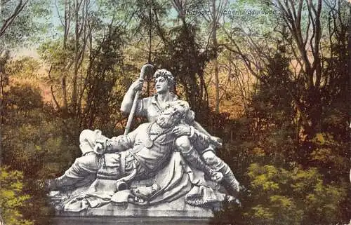 L318 Deutschland Stuttgart Eberhardsgruppe Statue Vintage Postkarte