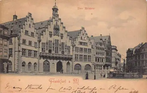 A058 Deutschland 1899 Frankfurt am Main Der Roemer Vintage Postkarte