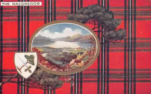 A056 Schottland The Maccgregor Clan Loch Tay See Wappen Baumzweig Postkarte
