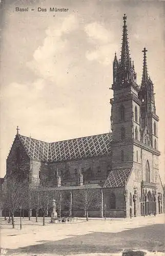 L312 Schweiz Münster Basler Dom Vintage Postkarte