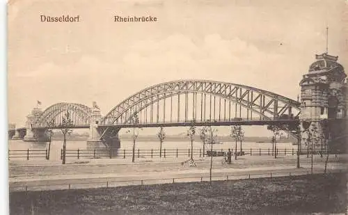 L311 Deutschland Düsseldorf Rheinbrückebrücke Vintage Postkarte