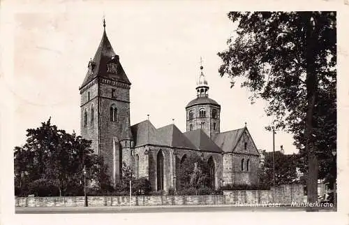 L311 Deutschland Hameln Weser Münsterkirche Kirche Vintage Postkarte