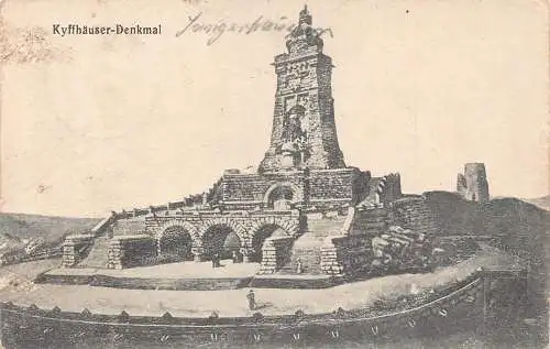 L310 Deutschland 1917 Kyffhaeuser Denkmal Feldpost WWI Vintage Postkarte
