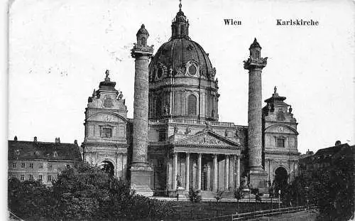L312 Österreich Wien Wien Karlskirche Vintage Postkarte