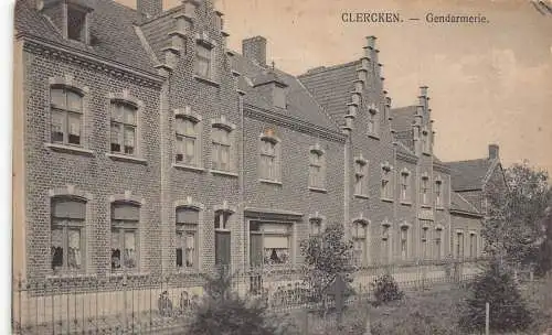 L312 Belgien 1915 Feldpost WWI Clercken Gendarmerie Vintage Postkarte