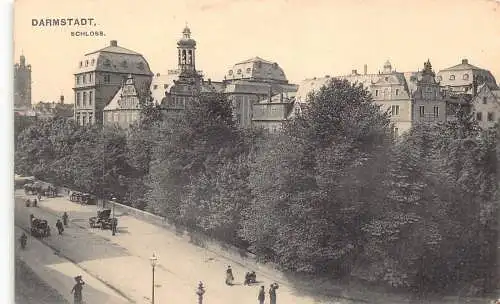 L310 Deutschland Darmstadt Schloss Schlosskutsche Vintage Postkarte