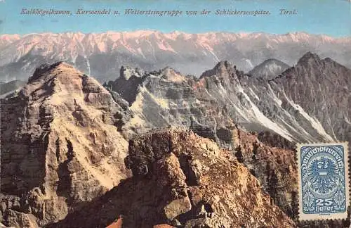 L146 Österreich 1920 Kalkkoegelkamm Karwendel Gipfel Vintage Postkarte