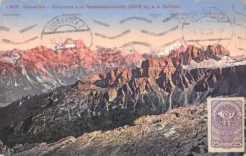 L146 Italien 1920 Dolomiten Gipfel Panorama Vintage Postkarte