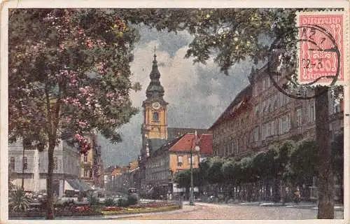 L146 Österreich 1922 Graz Bismarckplatz Vintage Postkarte