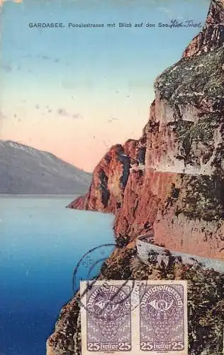 L145 Italien 1920 Gardasee Ponale Straße Ansicht Vintage Postkarte