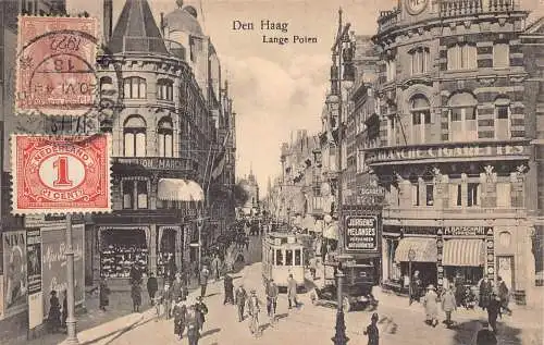 L143 Niederlande 1922 Den Haag Zigarettenläden Werbung Straßenbahn Auto Postkarte