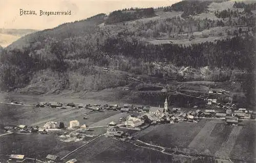 A074 Österreich Bezau Bregenzerwald Gesamtansicht Vintage Postkarte