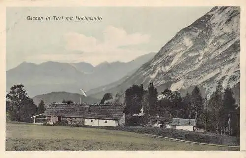 A072 Österreich Buchen in Tirol mit Hochmünde Haus Berg Vintage Postkarte