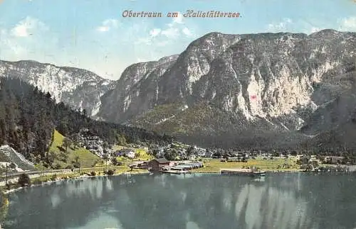 A072 Österreich 1911 Obertraun am Hallstättersee Berg Vintage Postkarte