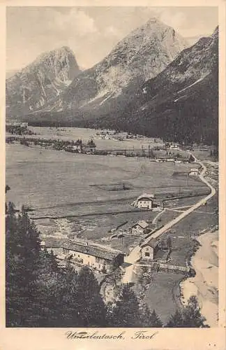 A070 Österreich Unterleutasch Tirol Berge Vintage Postkarte