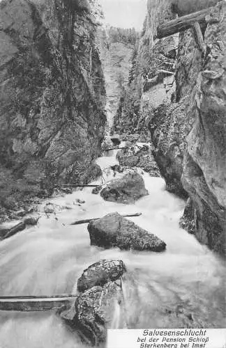 A070 Österreich Salvesenschlucht bei Pension Schloss Wasserfall Vintage Postkarte
