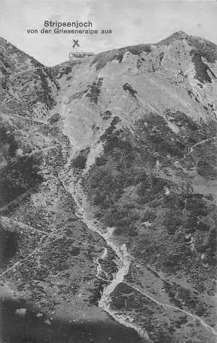 A070 Österreich Stripsenjoch von Grieseneralpe aus Hütte Berg Vintage Postkarte