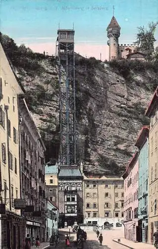 A069 Österreich Aufzug Mönechsberg in Salzburg Aufzug zur Zitadelle Postkarte