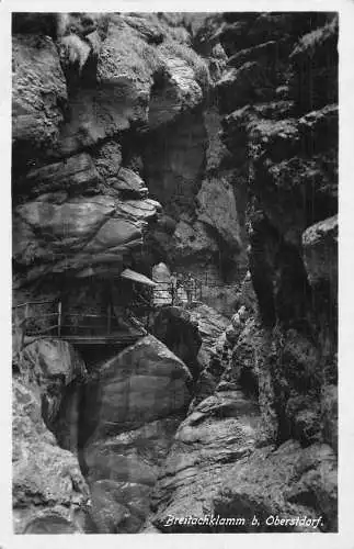 A069 Deutschland Breitachklamm bei Oberstdorf Höhlenbrücke RPPC Postkarte