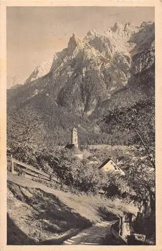 A070 Deutschland 1934 Mittenwald Mitten im Wald Bergdorf Postkarte