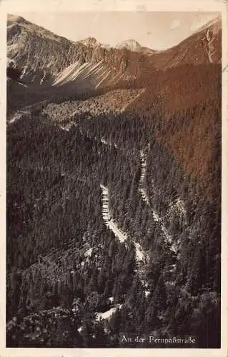 A070 Österreich 1931 Fernpassstraße Autobahn Fernpass Bergwald Postkarte