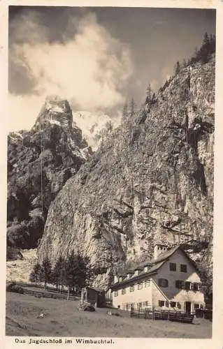 A068 Deutschland 1936 Jagdscloss im Wimbachtal Berghütte Vintage Postkarte