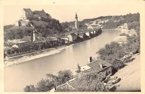 L170 Deutschland 1944 Burghausen Schloss Panoramablick Fluss Vintage Postkarte