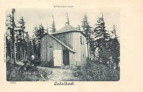 L170 Deutschland Gabelbach Goethehäus Haus Vintage Postkarte