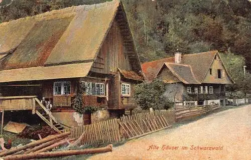 L169 Deutschland 1910 Alter Haeuser im Schwarzmald alte Postkarte