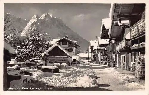 L169 Deutschland Garmisch Partenkirchen Frihlinqslr Schnee RPPC Vintage Postkarte