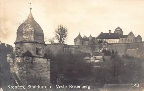 L170 Deutschland Kronach Stadtturm Veste Rosenbergturm Vintage Postkarte