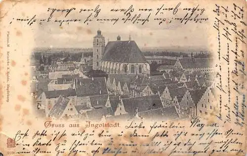 L171 Deutschland 1910 Gruss aus Ingolstädter Dom Vintage Postkarte