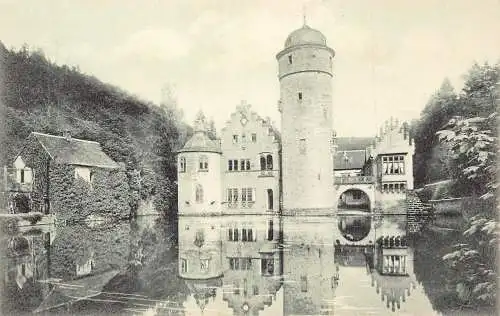 L170 Deutschland Schloss Mespelbrunn im Schloss Spessart Vintage Postkarte