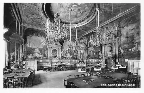 L171 Deutschland Baden-Baden Spiel-Casino Interieur Vintage Postkarte