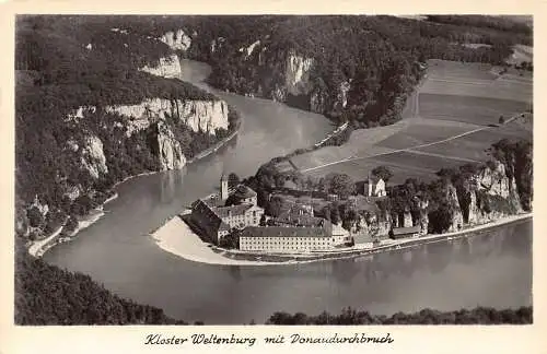 L172 Deutschland Kloster Weltenburg mit Kloster Donaudurchbruch Vintage Postkarte