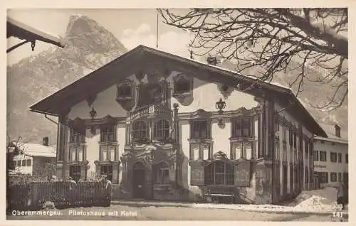 L172 Deutschland Oberammergau Pilatushaus Kofel RPPC Vintage Postkarte