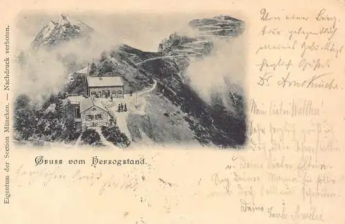 L169 Deutschland 1901 Gruss aus Herzogstand Berghaus Vintage Postkarte