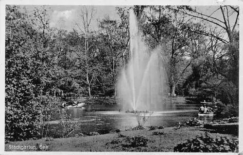 L168 Deutschland Stadtgarten siehe Karlsruher See Vintage Postkarte
