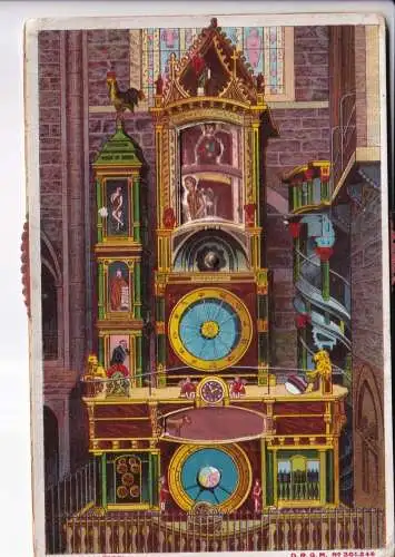 A067 Neuheit Mechanische Straßburger Astronomische Uhr bewegte Bilder Postkarte