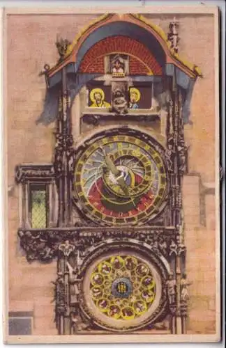 A067 Neuheit Mechanische Prager Alte Uhr Rathaus bewegliche Heilige Postkarte