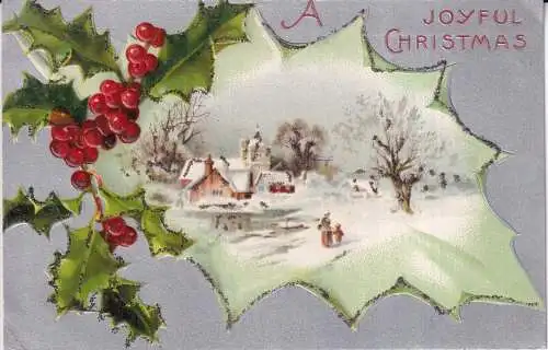 A067 Neuheit Weihnachtsgrüße Winterlandschaft Heiliger Baum Glitzer Postkarte