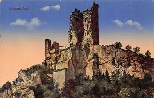 L169 Deutschland 1917 Burgruine Drachenfels Vintage Postkarte
