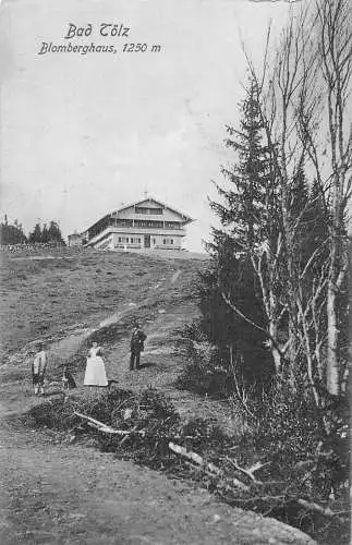A068 Deutschland 1908 Bad Tölz Bomberhaus Haus Familie Vintage Postkarte