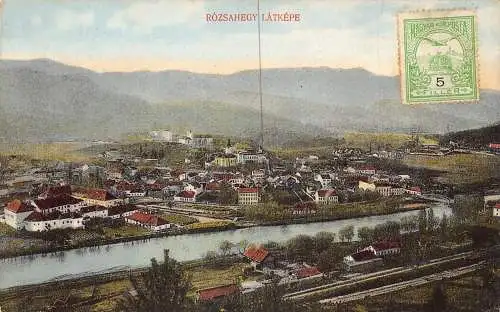 A066 Slowakei 1916 Rozsahegy Ruzomberok Gesamtansicht Fluss Vintage Postkarte