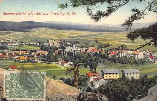 A065 Österreich 1915 Sommerfrische St Veit ad Triesting Panorama Vintage Postkarte