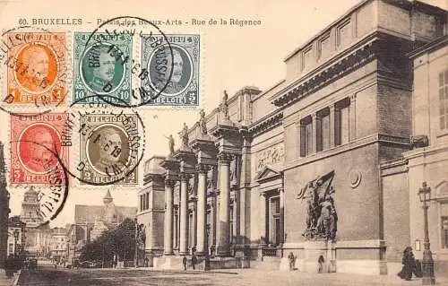 Belgien 1926 Brüsseler Palast der schönen Künste Rue de la Regence Postkarte